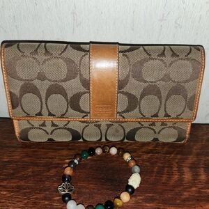 Coach Wallet and Beaded Bracelet BUNDLE